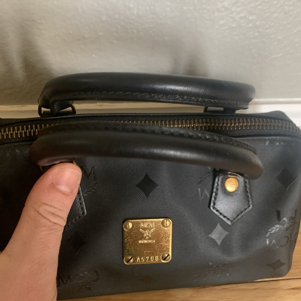 MCM- Authentic 🍀 RARE EUC! Pristine! Vintage Visetos Nylon Mini Boston Satchel - Picture 3 of 10